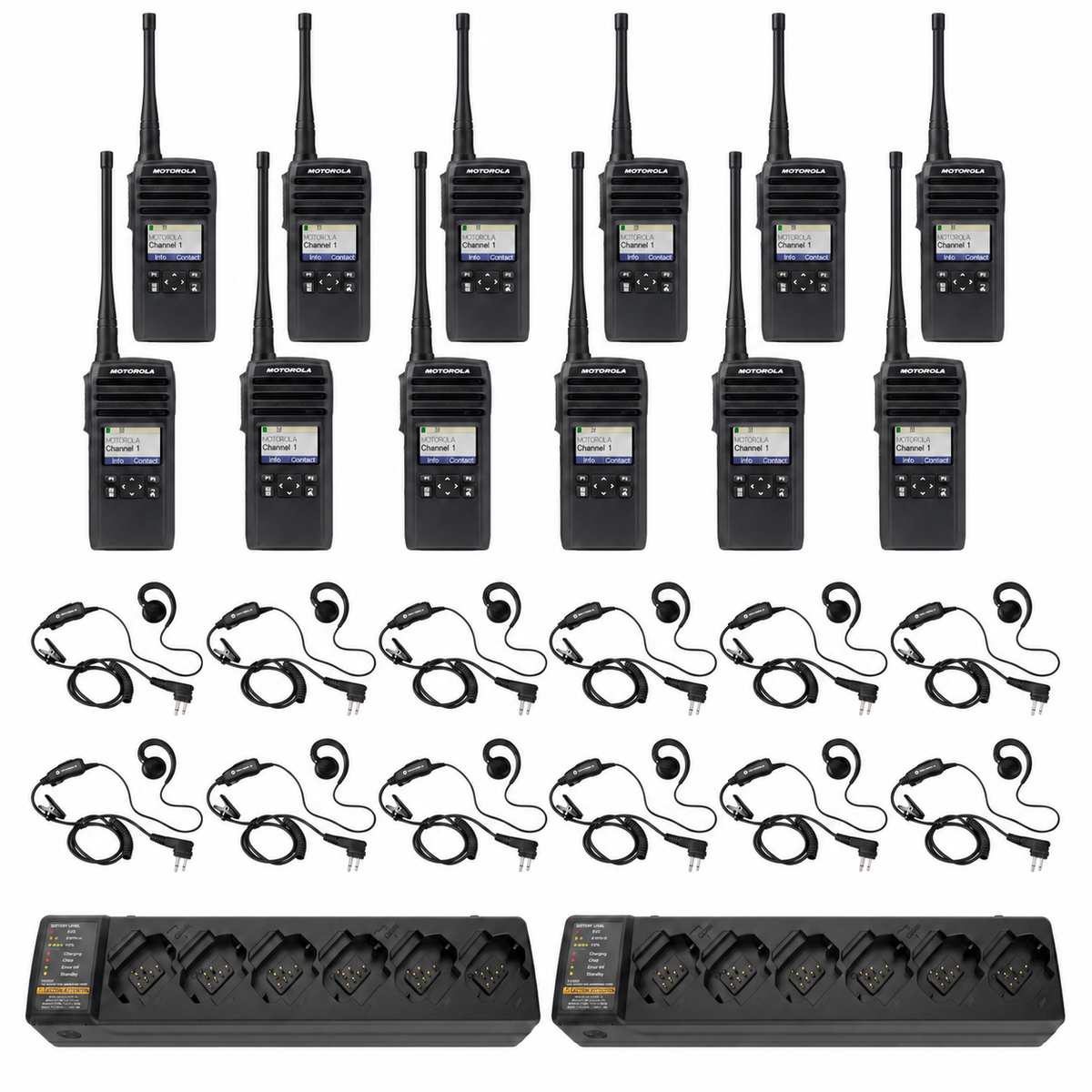 DTR700 12 Pack with Multi Unit Charger and Headsets