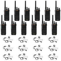 12x Motorola BPR50dx Two-Way Radios
12x 2,200 mAh Li-Ion Batteries (PMNN4579)
12x Belt Clips (PMLN7052)
12x USB-C Rapid Chargers (PMPN4173)
12x HKLN4604 Earpiece Headsets with PTT Microphone
12x User Manuals and Quick-Start Guides