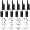 12 BPR50dx walkie-talkies with 12 HKLN4604 earpieces on a white background