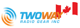 Two Way Radio Gear Canada logo with Canadian flag icon, representing a trusted supplier of two-way radios and communication equipment in Canada.
