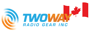Two Way Radio Gear Canada logo with Canadian flag icon, representing a trusted supplier of two-way radios and communication equipment in Canada.