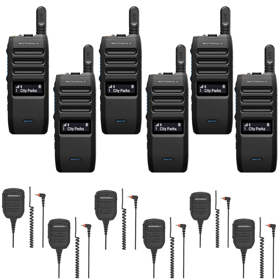 Motorola TLK110 6 Pack Bundle with Microphones
