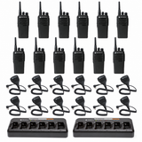 Motorola CP200d 12 Pack with Multi Unit Chargers and Speaker Microphones