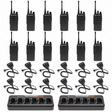 Motorola CP100D Non-Display 12 Pack bundle with multi unit charger and Speaker Microphones