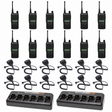 Motorola CP100D Limited-Display 12 Pack bundle with multi unit charger and Speaker Microphones