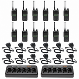 Motorola CP100D Full Keypad Display 12 Pack bundle with multi unit charger and Speaker Microphones