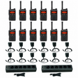 Motorola EVX-S24 3 Watt 256 Channel Digital Radio 12 pack with 2 Multi Unit Chargers and Speaker Microphones