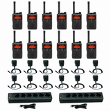 Motorola EVX-S24 3 Watt 256 Channel Digital Radio 12 pack with 2 Multi Unit Chargers and Speaker Microphones