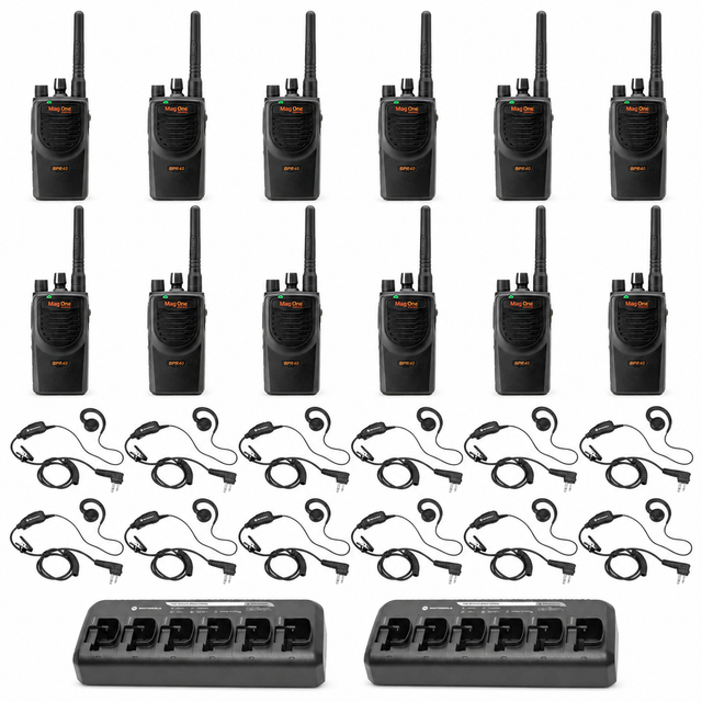 Motorola BPR40 12 Pack with multi unit charger and headsets