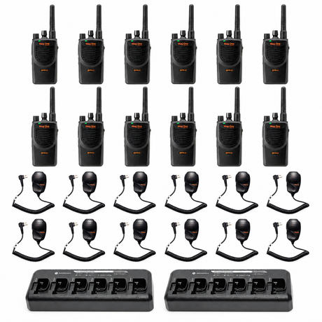 Motorola BPR40 12 Pack with multi unit charger and Speaker Microphones