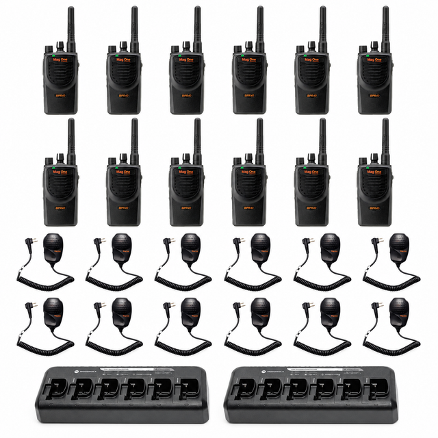 Motorola BPR40 12 Pack with multi unit charger and Speaker Microphones