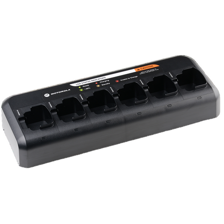 Motorola PMPN4184 six-unit multi-charger for business two way radios with LED charge indicators