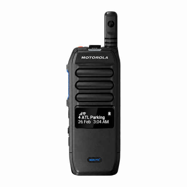 Motorola TLK 200 WAVE PTX radio — front view on white background