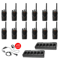 Motorola BPR40 12 Pack with multi unit charger and headsets