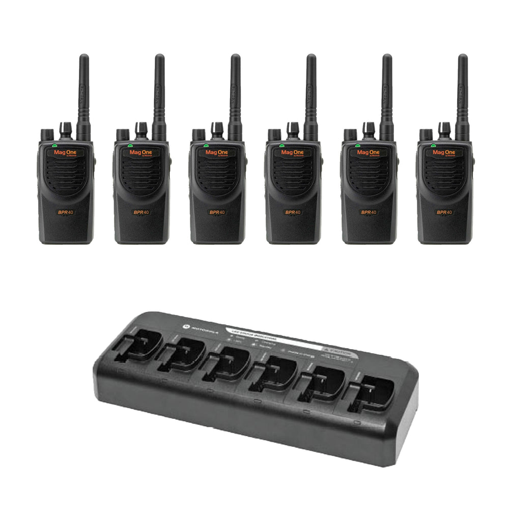 Motorola BPR40 6 Pack with multi unit charger