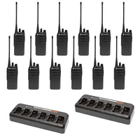Motorola CP100D Non-Display 12 Pack bundle with multi unit charger