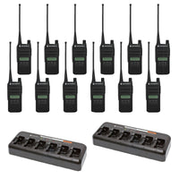Motorola CP100D Limited-Display 12 Pack bundle with multi unit charger