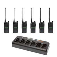 Motorola CP100D Full Keypad Display 6 Pack bundle with multi unit charger