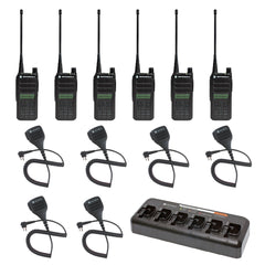 (6) Motorola CP100d Full Keypad Display Two-Way Radios