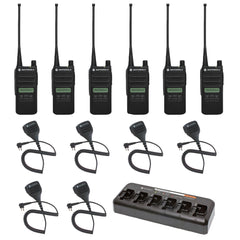 (6) Motorola CP100d Limited-Display Two-Way Radios