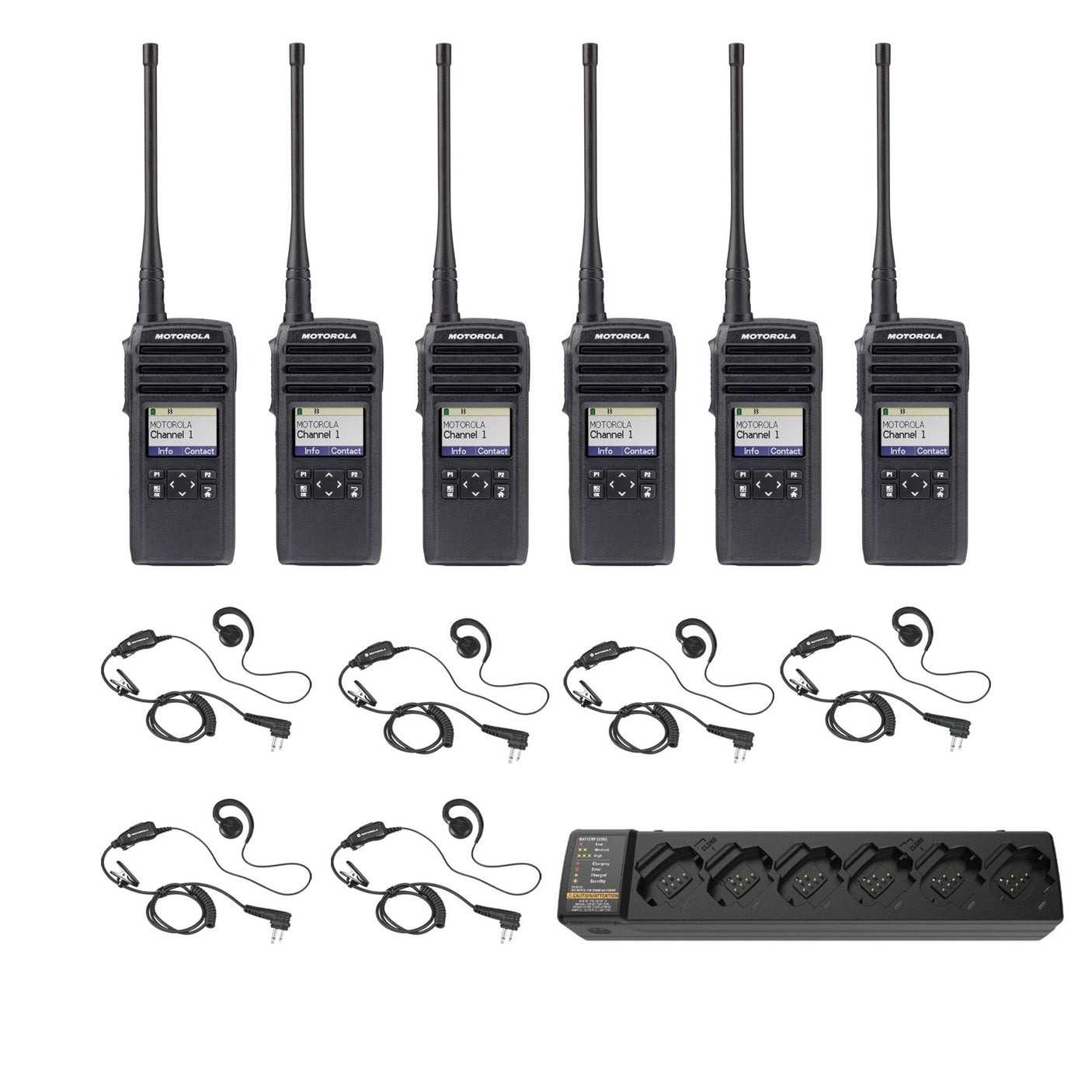 DTR600 6 Pack plus multi unit charger and headsets