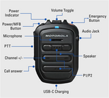 Motorola PMMN4127 Bluetooth Remote Speaker Mic