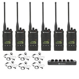 Motorola RDU4163D 6 pack with Multi Unit Charger and headsets