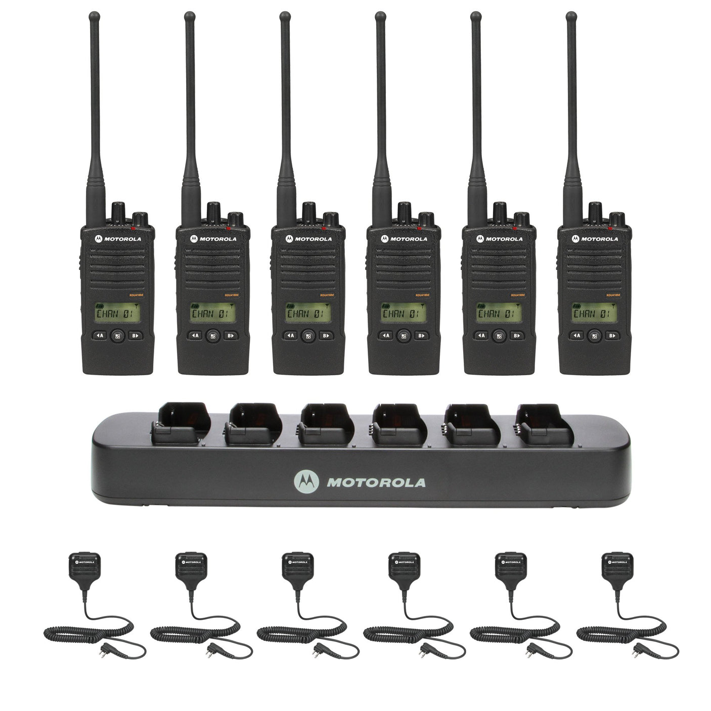 Motorola RDU4163D 6 pack with Multi Unit Charger and Speaker Microphones - view 2