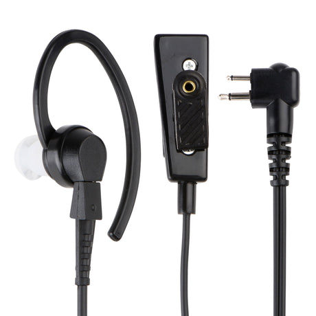 RLN4895 2 Piece Surveillance Kit, with Microphone and PTT Combined, Black (2-Wire-Rubber Eartip Style)