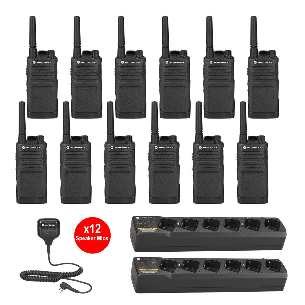 Motorola RMU2043 12 pack with Multi Charger and Speaker Microphones