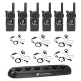 Motorola CLS1413 6-pack bundle with HKLN4604 headsets and 56531 6-unit charger for business use in Canada