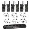Motorola CLS1413 6-pack bundle with HKLN4604 headsets and 56531 6-unit charger for business use in Canada