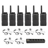 Motorola RMU2043 6-pack UHF two-way radios with six discreet headsets and one multi-unit charger