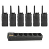 Motorola RMU2043 6-pack UHF two-way radios with one multi-unit charger