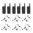 Motorola SL300 Non-Display Two-Way Radio 6 Pack Bundle with PMLN7189 Swivel Earpieces