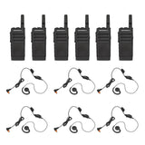 Motorola SL300 Non-Display Two-Way Radio 6 Pack Bundle with PMLN7189 Swivel Earpieces